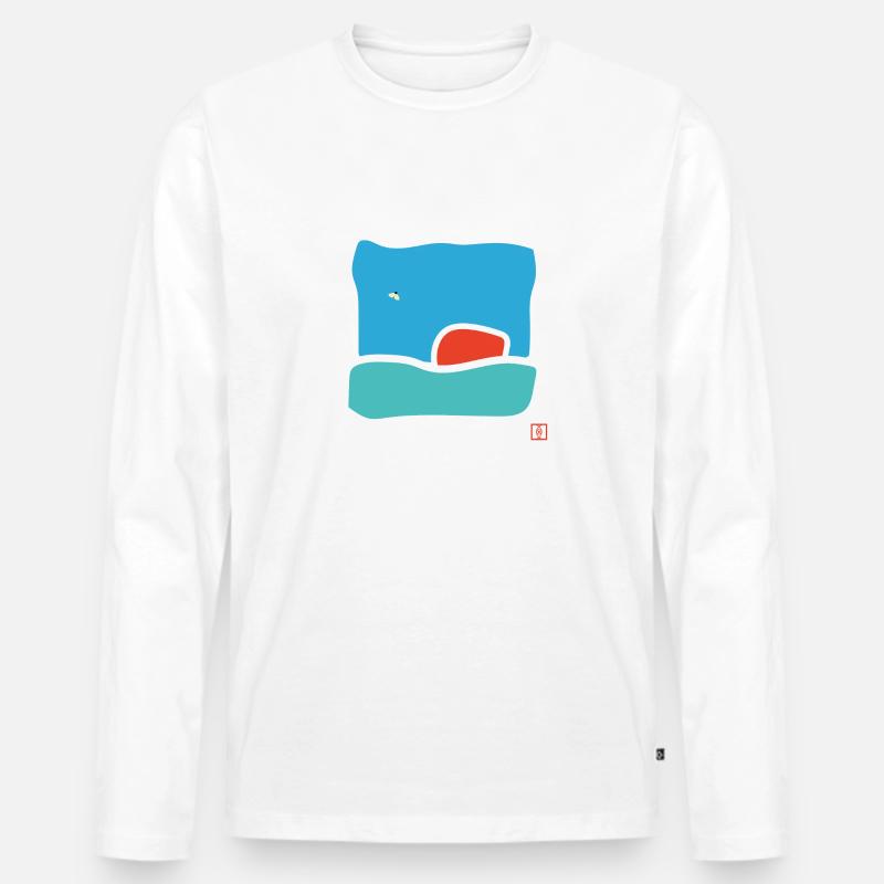 Mücke - Männer Premium Bio Langarmshirt - Weiß