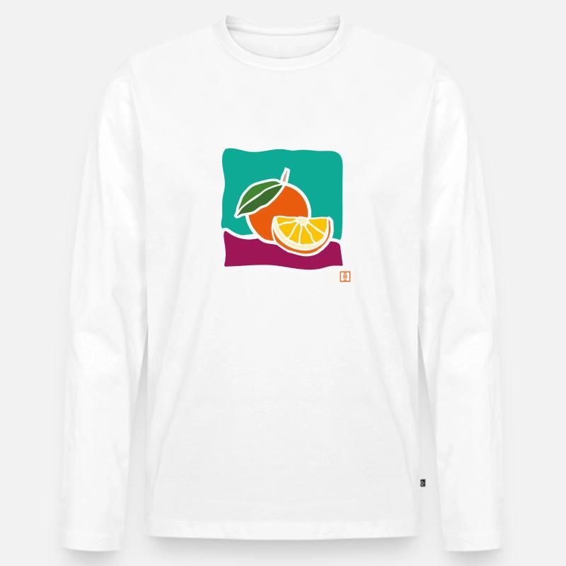 Naranja - Männer Premium Bio Langarmshirt - Weiß