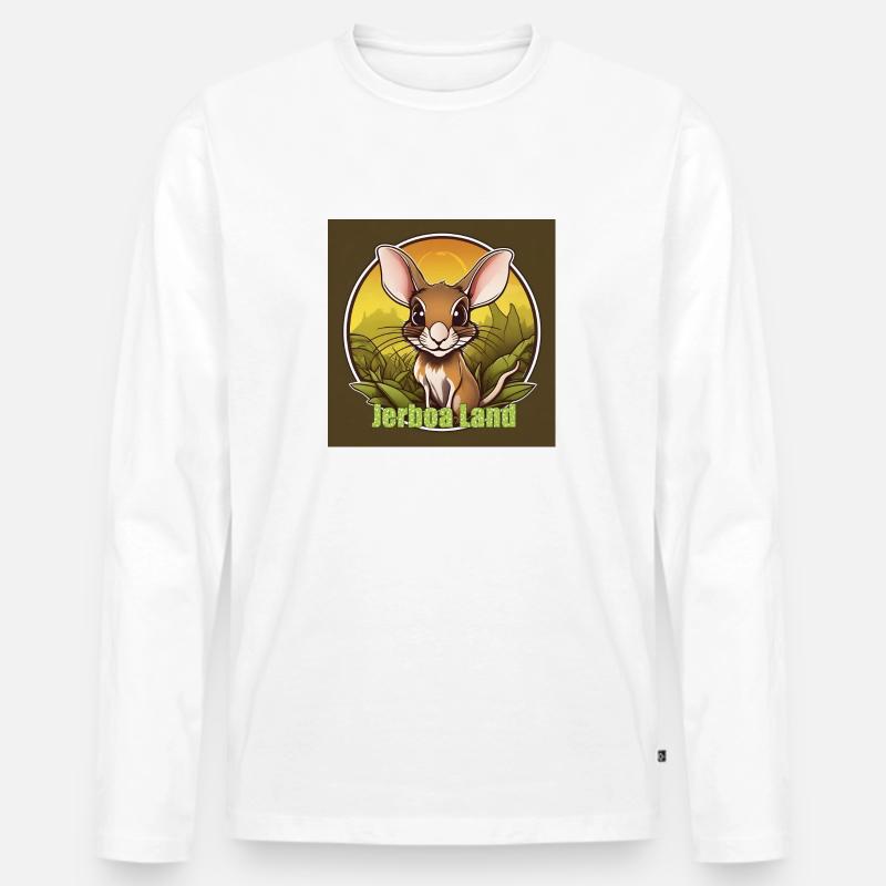 Jerboa Land - Männer Premium Bio Langarmshirt - Weiß