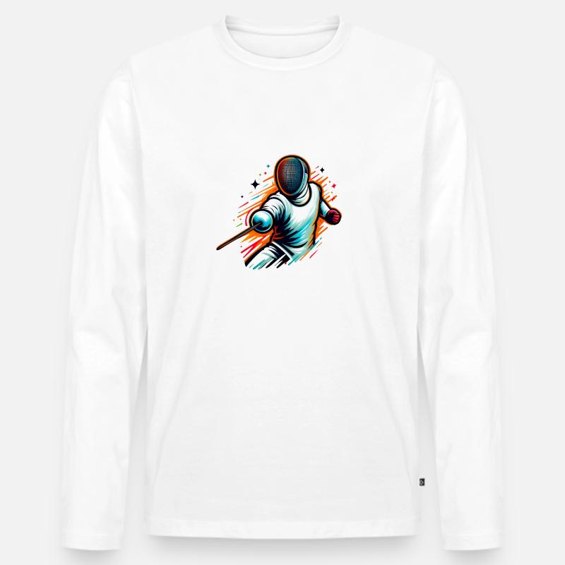 Fechten, Kampfkunst - Männer Premium Bio Langarmshirt - Weiß