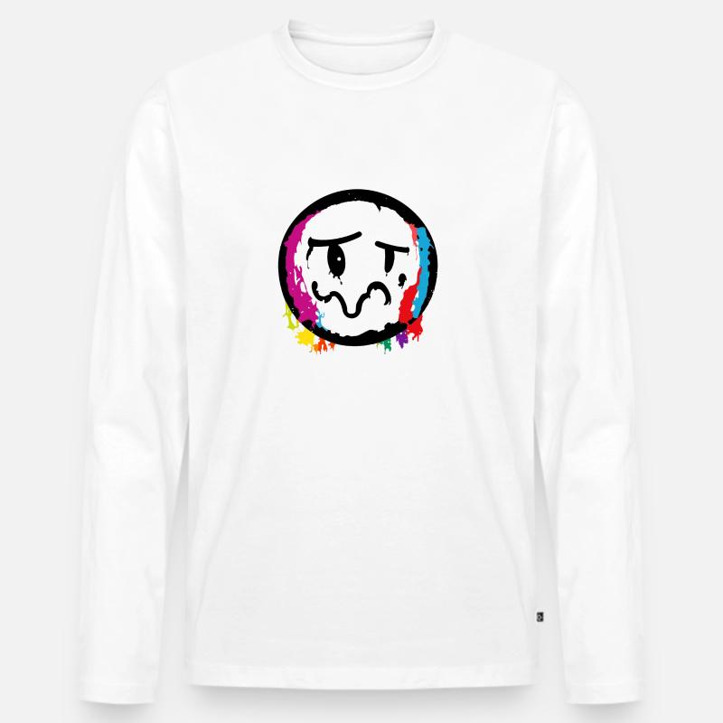 Ängstlich - Männer Premium Bio Langarmshirt - Weiß
