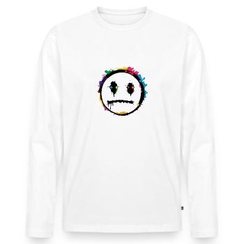 Emotionslos - Männer Premium Bio Langarmshirt - Weiß - Vorne - Nico (187cm)