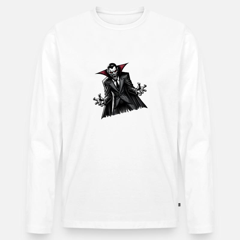 Blutsauger schräg - Männer Premium Bio Langarmshirt - Weiß