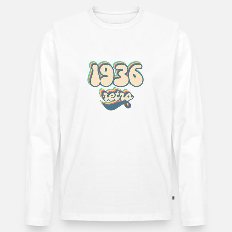 1936 Retro Geschenkidee - Männer Premium Bio Langarmshirt - Weiß