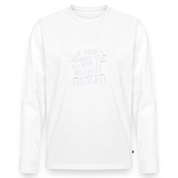 Ich bin wie WiFi... Instabil, aber unverzichtbar! - Männer Premium Bio Langarmshirt - Weiß - Vorne - Nico (187cm)