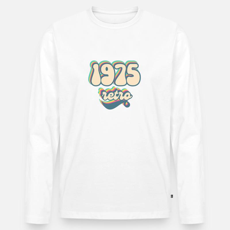 1975 Retro Geschenkidee - Männer Premium Bio Langarmshirt - Weiß