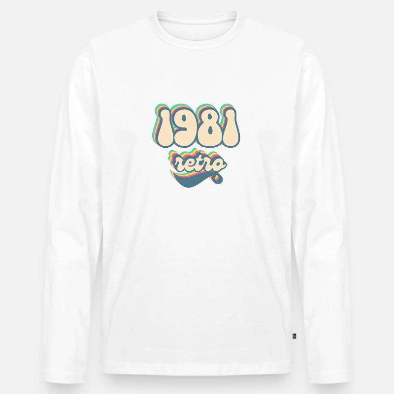 1981 Retro Geschenkidee - Männer Premium Bio Langarmshirt - Weiß