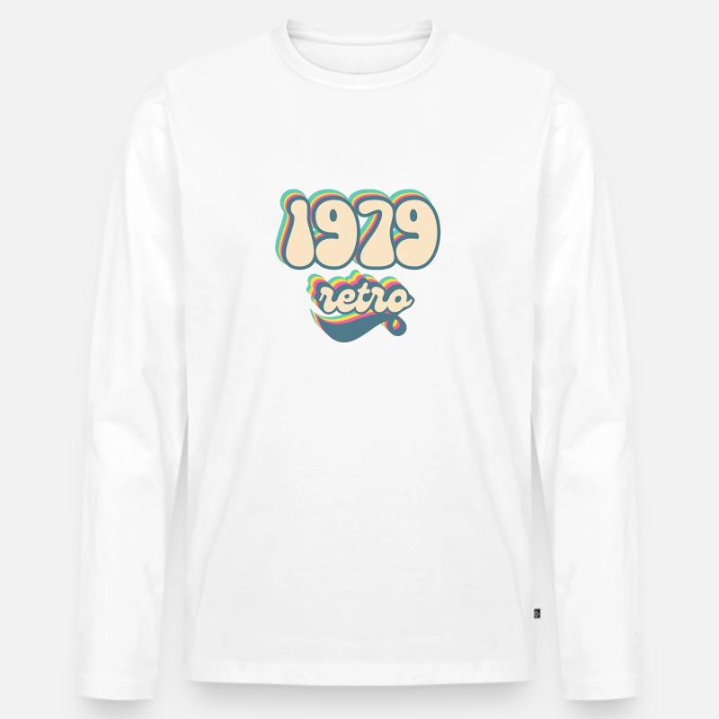 1979 Retro Geschenkidee - Männer Premium Bio Langarmshirt - Weiß