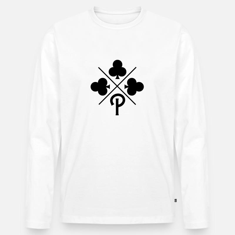 Glücksklee-Brief - Männer Premium Bio Langarmshirt - Weiß