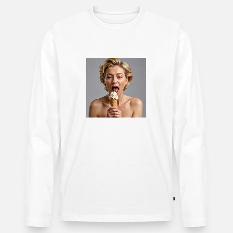 Ursula - Männer Premium Bio Langarmshirt - Weiß