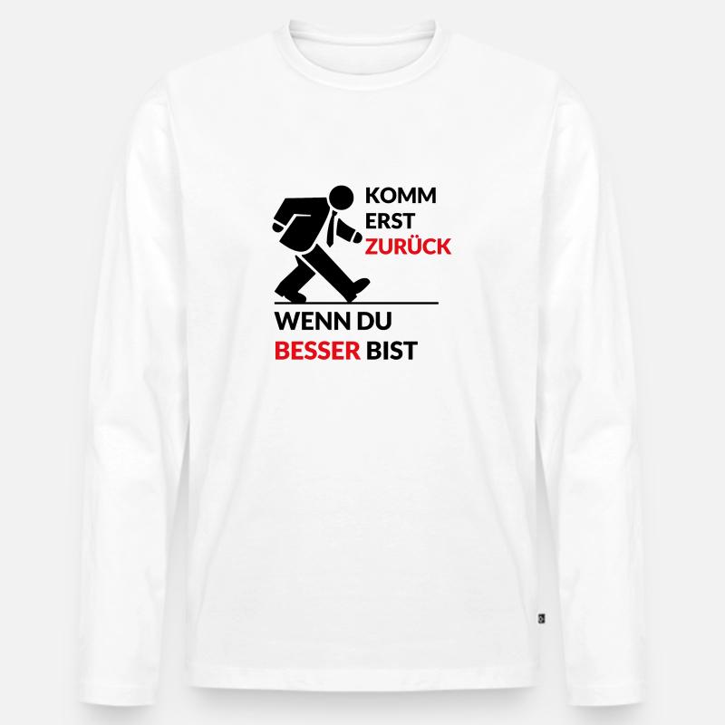Design "Comeback Statement" - Männer Premium Bio Langarmshirt - Weiß