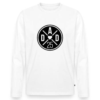 Dad 25 Vater Baby Papa 2025 - Männer Premium Bio Langarmshirt - Weiß - Vorne - Nico (187cm)