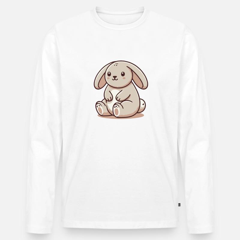 süßer Hase - Männer Premium Bio Langarmshirt - Weiß