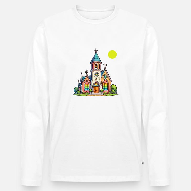 kirche - Männer Premium Bio Langarmshirt - Weiß