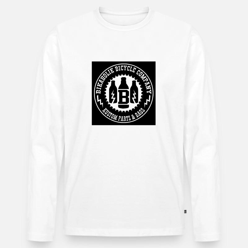 Round Logo - Männer Premium Bio Langarmshirt - Weiß
