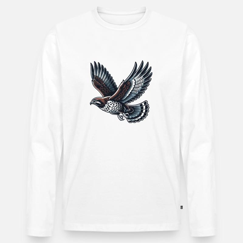Bussard - Männer Premium Bio Langarmshirt - Weiß