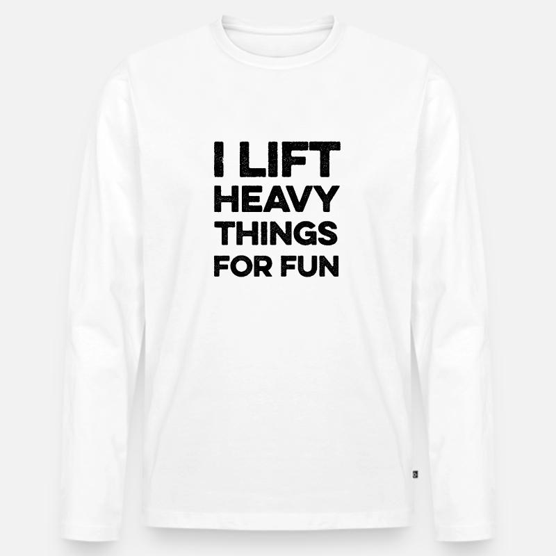 Bodybuilder Geschenkidee - Männer Premium Bio Langarmshirt - Weiß