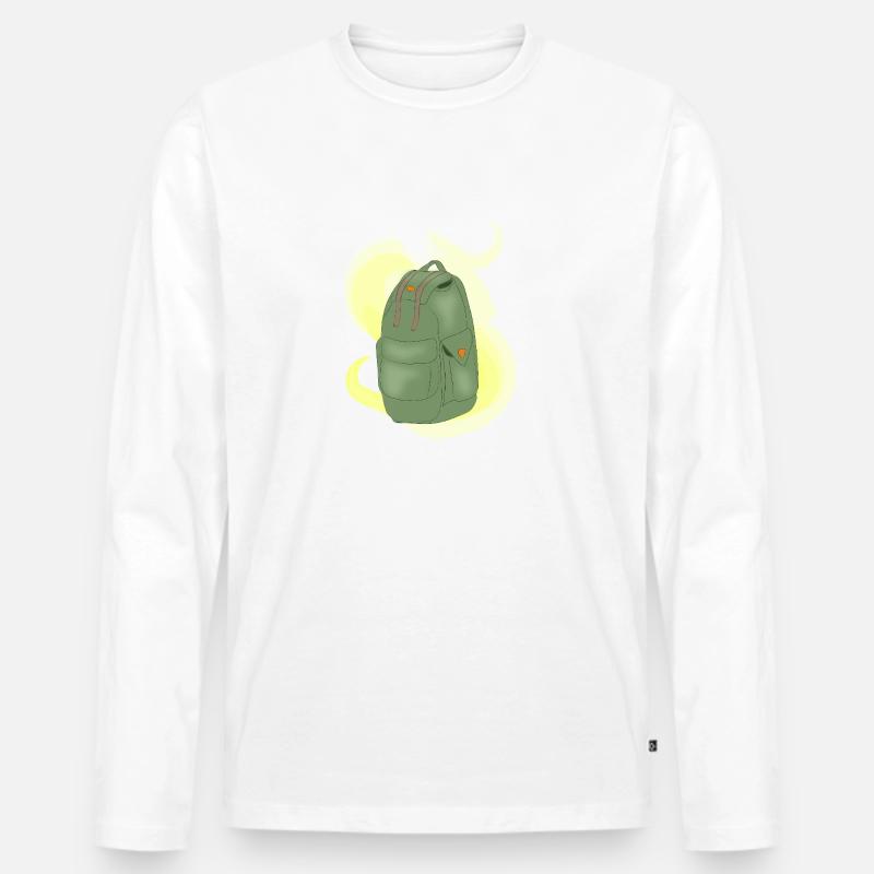 Bergrucksack - Männer Premium Bio Langarmshirt - Weiß