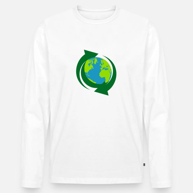Recycling - Männer Premium Bio Langarmshirt - Weiß