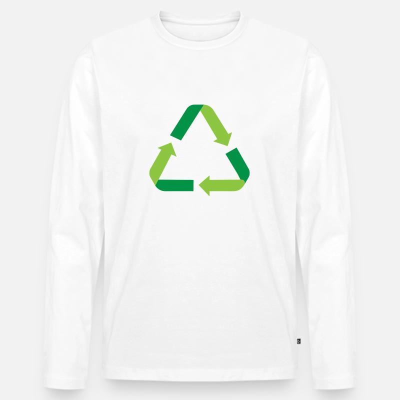 Recycling - Männer Premium Bio Langarmshirt - Weiß