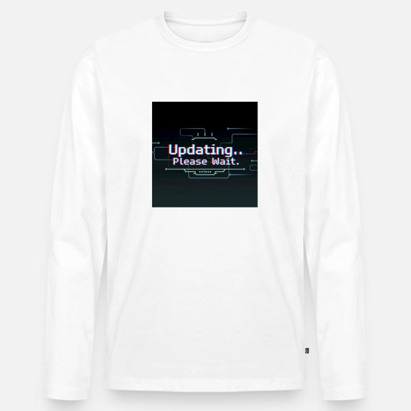 Glitch Update Loading Screen - Men's Premium Organic Long Sleeve Shirt - white