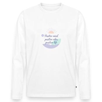 Positive Vibes Beruhigende ästhetische Achtsamkeit - Männer Premium Bio Langarmshirt - Weiß - Vorne - Nico (187cm)
