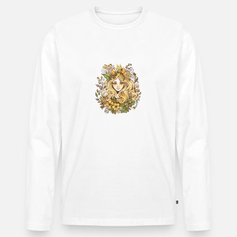 Waldfee - Männer Premium Bio Langarmshirt - Weiß