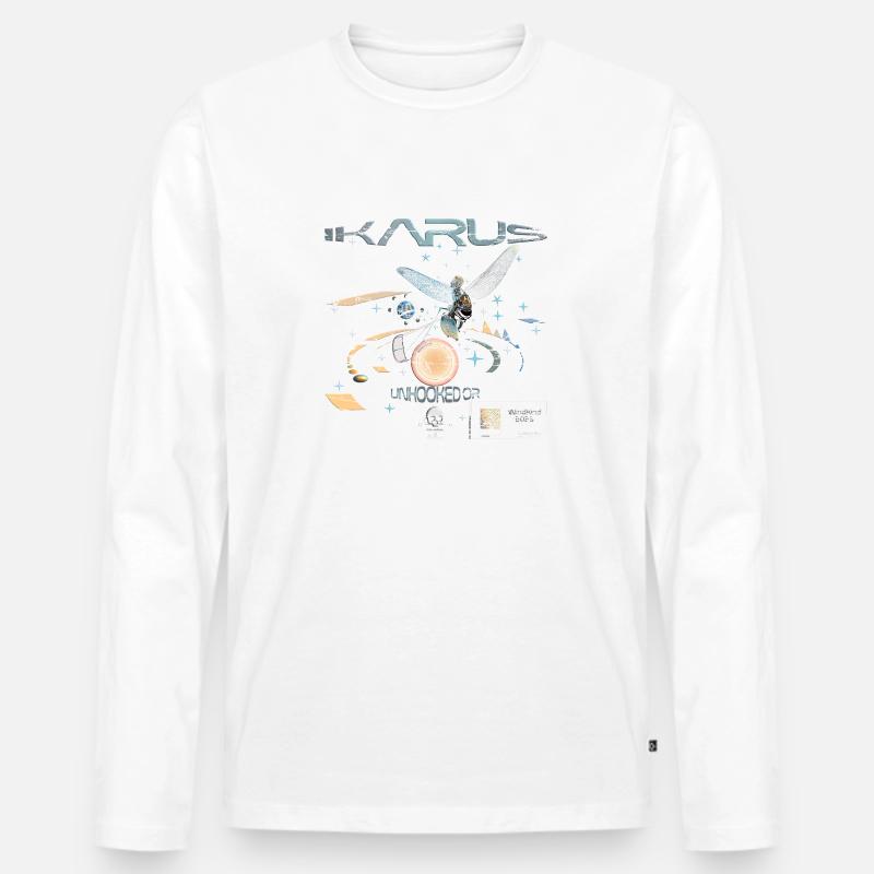 Ikarus - Männer Premium Bio Langarmshirt - Weiß