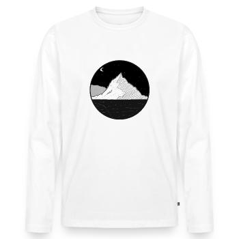 Spiegelung der Berge - Männer Premium Bio Langarmshirt - Weiß - Vorne - Nico (187cm)