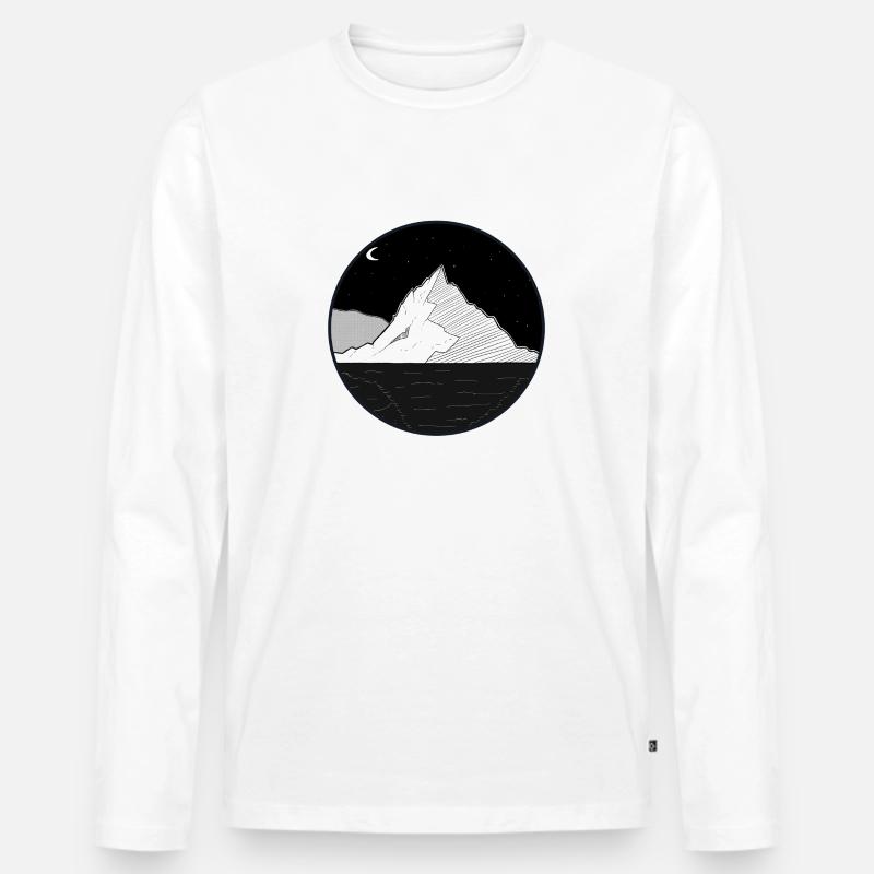 Spiegelung der Berge - Männer Premium Bio Langarmshirt - Weiß