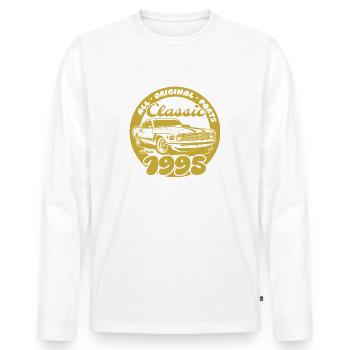 30e anniversaire - Muscle car classique 1995 - T-shirt manches longues Premium bio Homme - blanc - Devant - Nico (187cm)