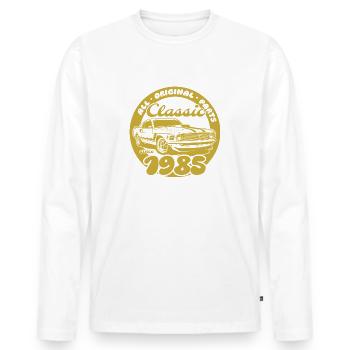 40. Geburtstag - Klassiker Musclecar 1985 - Männer Premium Bio Langarmshirt - Weiß - Vorne - Nico (187cm)