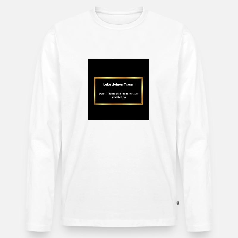 Traumleben - Männer Premium Bio Langarmshirt - Weiß