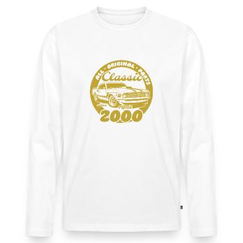 25e anniversaire - Classic Musclecar 04/2000 - T-shirt manches longues Premium bio Homme - blanc - Devant - Nico (187cm)
