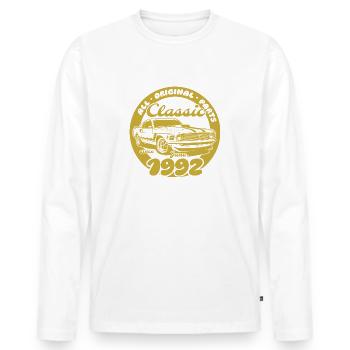 33e anniversaire - Classic Musclecar 06/1992 - T-shirt manches longues Premium bio Homme - blanc - Devant - Nico (187cm)