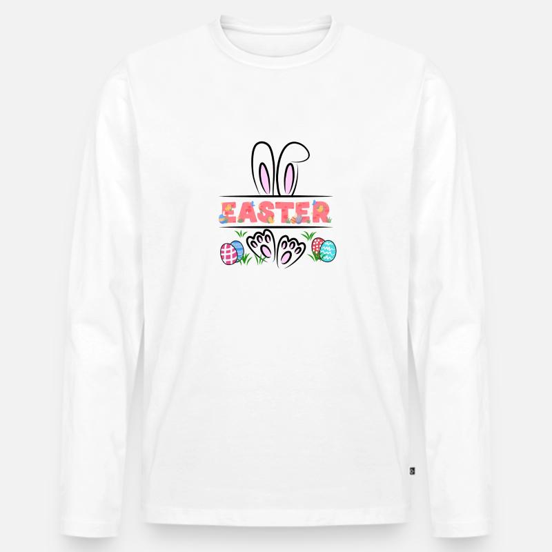 easter is here - Männer Premium Bio Langarmshirt - Weiß