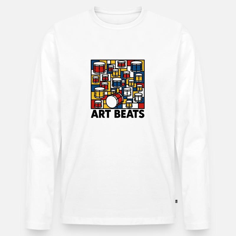 Art Beats - Männer Premium Bio Langarmshirt - Weiß