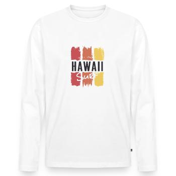 Hawaii Surf Vintage - T-shirt manches longues Premium bio Homme - blanc - Devant - Nico (187cm)
