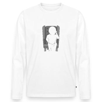 WE SAT - Men's Premium Organic Long Sleeve Shirt - white - Front - Nico (187cm)