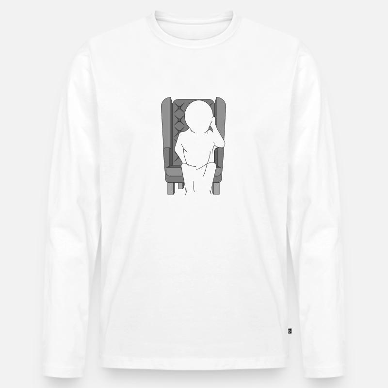 WIR SITZEN - Männer Premium Bio Langarmshirt - Weiß