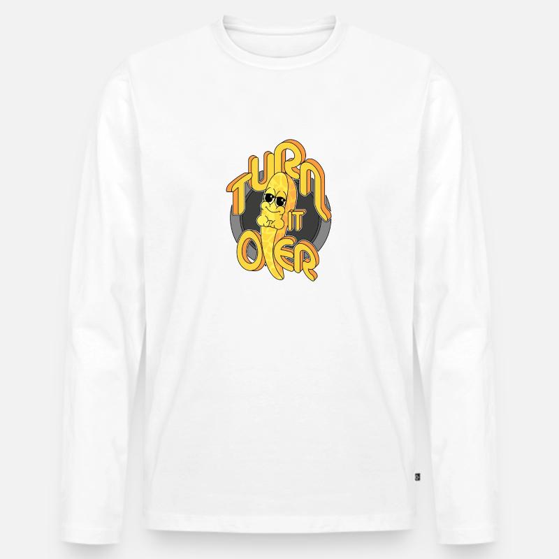 DREHEN SIE ES UM - Männer Premium Bio Langarmshirt - Weiß