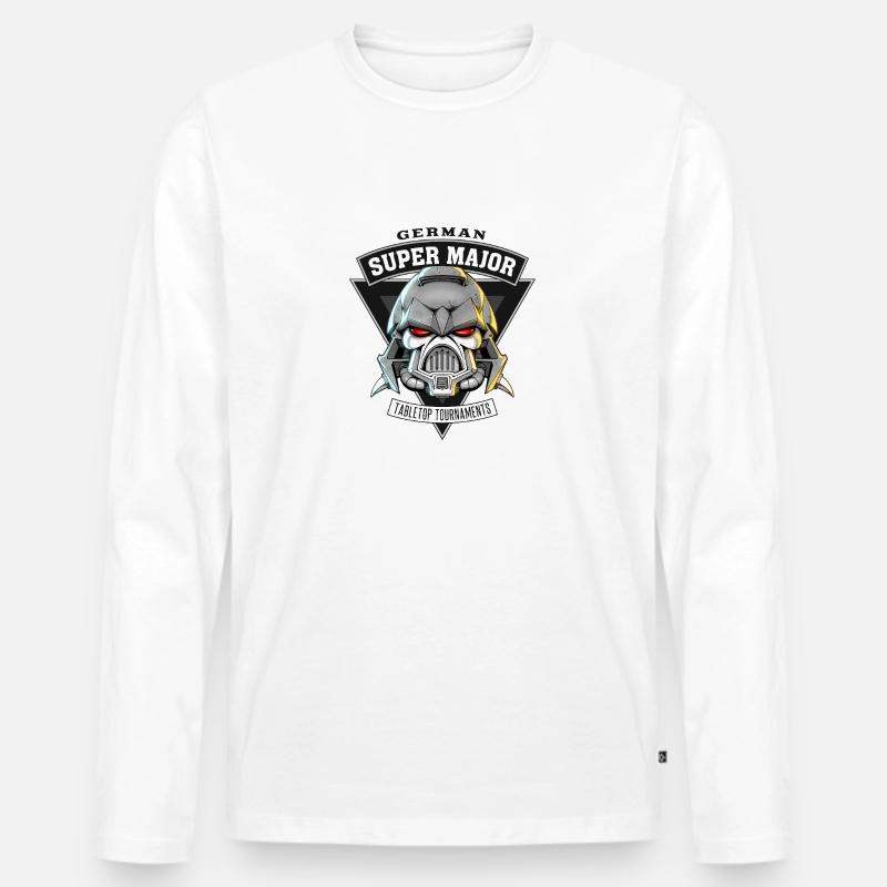 GMS Logo - Männer Premium Bio Langarmshirt - Weiß