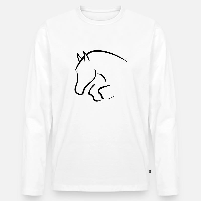 Springpferd - Männer Premium Bio Langarmshirt - Weiß