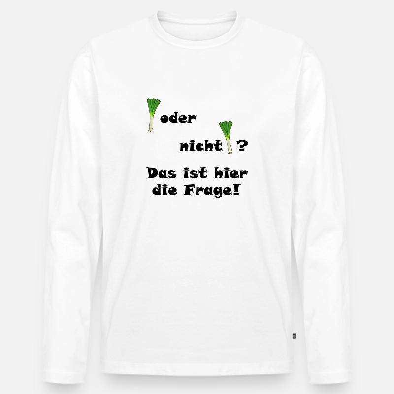 Lauch oder nicht Lauch? - Männer Premium Bio Langarmshirt - Weiß