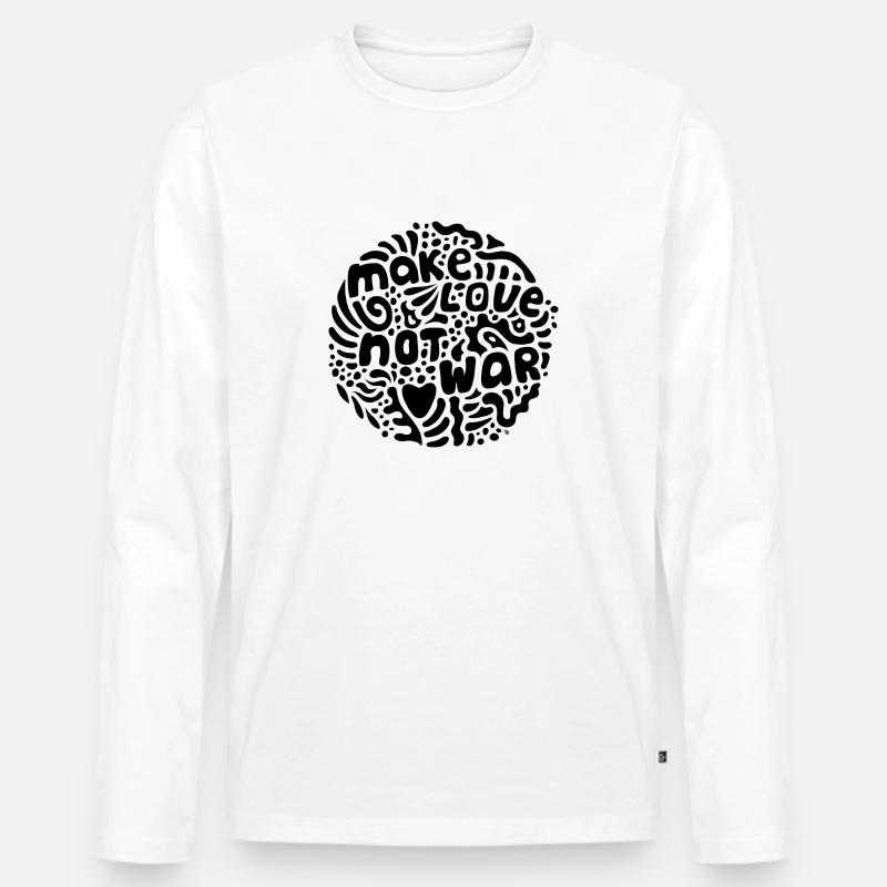 Make Love Not War (schwarz) - Männer Premium Bio Langarmshirt - Weiß