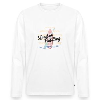 Stand Up Paddle SUP - Männer Premium Bio Langarmshirt - Weiß - Vorne - Nico (187cm)
