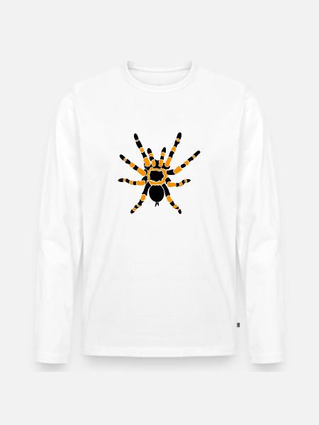 Orange Knee Tarantula - Men's Premium Organic Long Sleeve Shirt - white