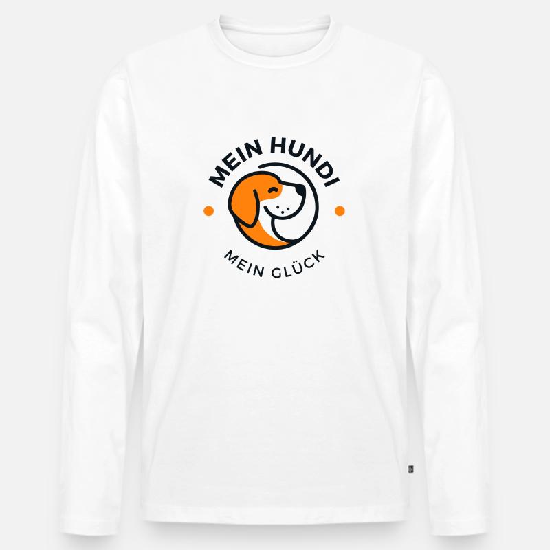 Mein Glück - Männer Premium Bio Langarmshirt - Weiß