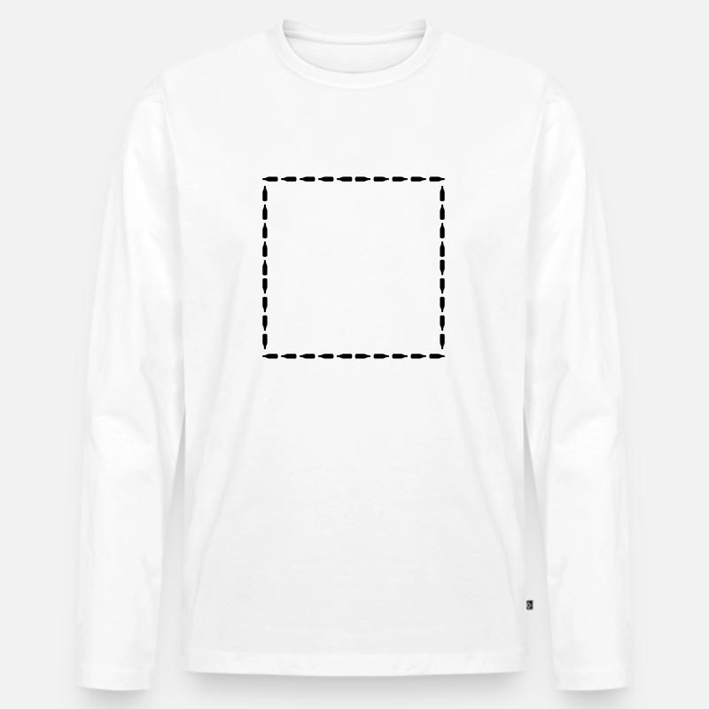 Quadrat Bierflaschen Rahmen - Männer Premium Bio Langarmshirt - Weiß