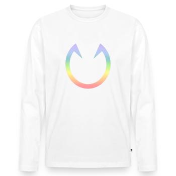Cheval - T-shirt manches longues Premium bio Homme - blanc - Devant - Nico (187cm)